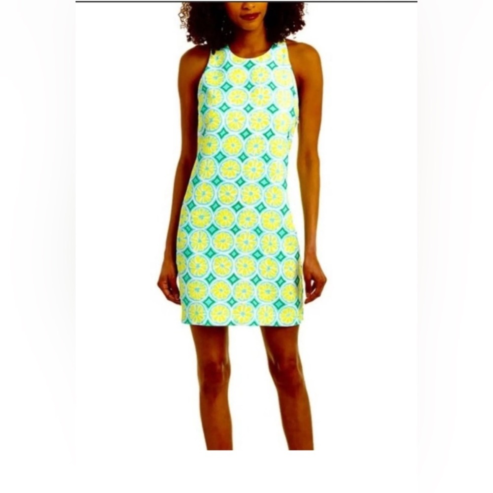 NWT Sail To Sable STS Shift Dress Size Medium Sleeveless Lemon Print  $2151748